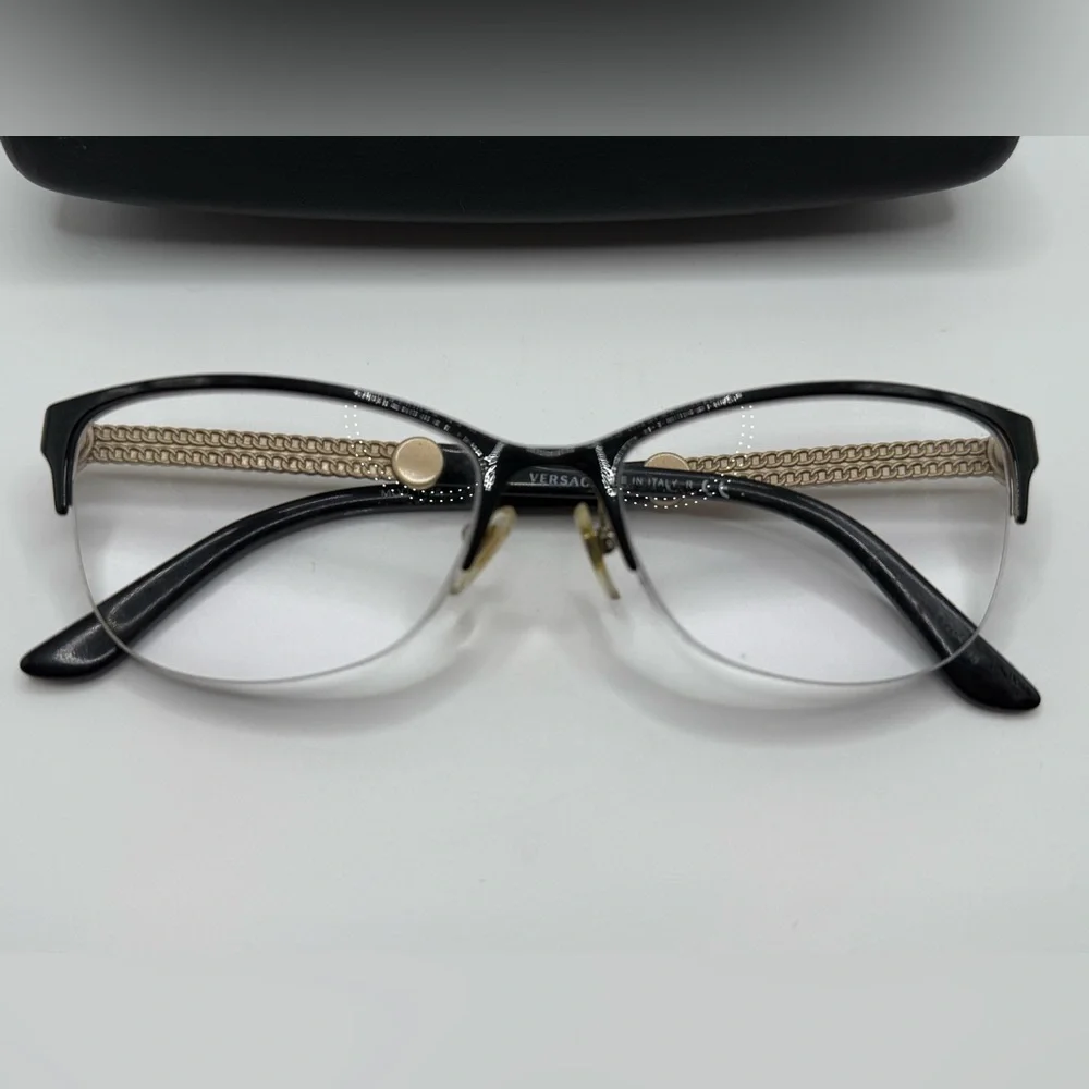 Versace Prescription Glasses VE Mod1228 1291 black/pale gold frames/frame only